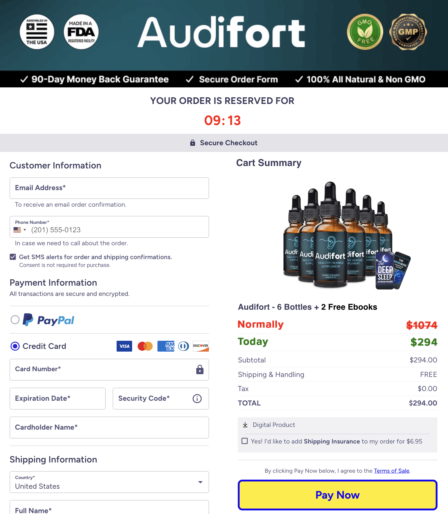 Audifort-supplement-Secure-Checkout-page